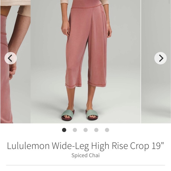 Lululemon Wide Leg HR Crop 19”,Color-(SCHI)Spiced Chai,GUC - Picture 5 of 10